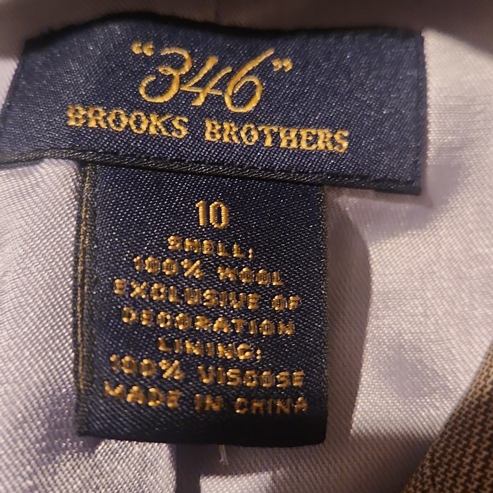 Brooks Brothers Beige Checkered Blazer Suit 100% Wool - Picture 4 of 6